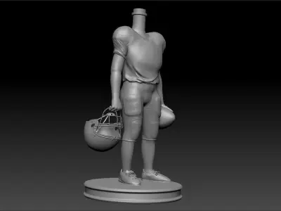 3D Printable American Football Boy Man Bubble Head 3D print model