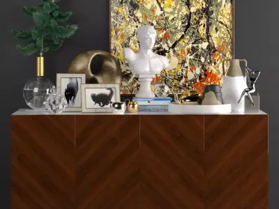 Dresser with decor 3D model purchase