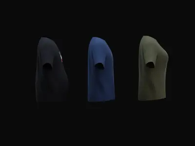 Riged Classic T-Shirt Low-poly 3D model