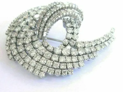 luxury art deco diamond brooch 3D print model