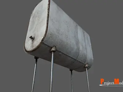 Old water tank-Version 001 Low-poly 3D model