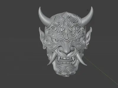 Japanese Demon Mask  3D print model