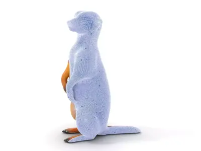 Standing Meerkat Fur model pack Low-poly 3D model