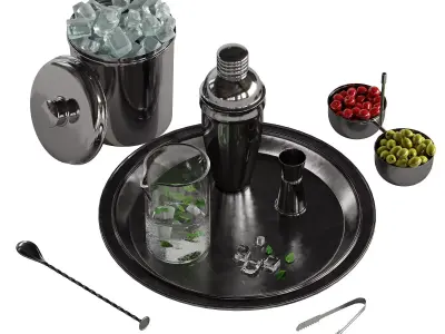 Cocktail decor set 2 3D model