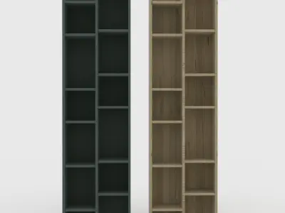 Green book shelf Free low-poly 3D model