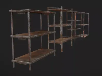 Rusty Shelves Low-poly 3D model