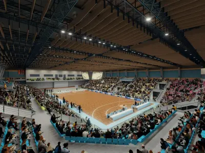 Indoor Basketball Arena  Low-poly 3D model
