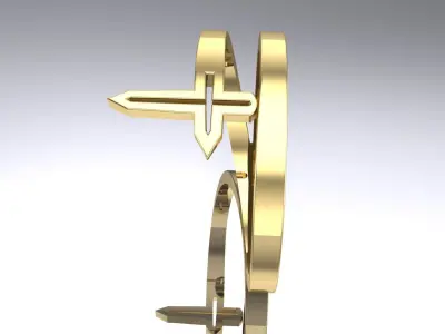 Solitaire Cross Ring 3D Model 3D print model