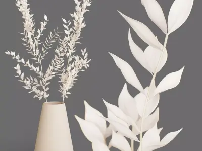 Decor branch Ruscus in a vase Set 61 3D model