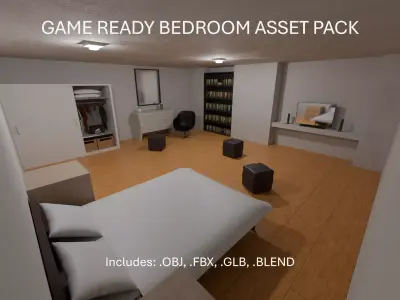 GAME READY BEDROOM ASSET PACK Free low-poly 3D model