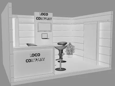 Booth Exhibition Stand a2 3D model