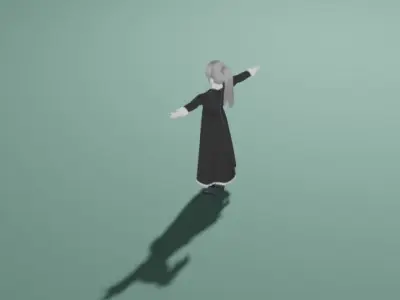 Anime Girl Character - Teacher Style Low-poly 3D model