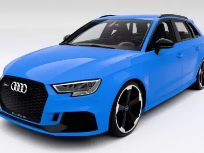 Audi RS3 Sportback 2018 Low-poly 3D model