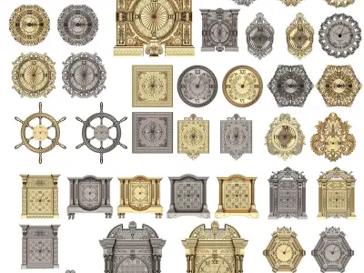 Classic Clock Collection Low-poly 3D model