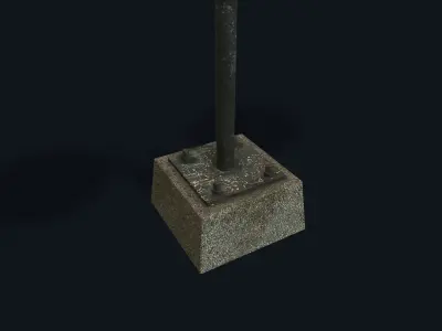 Old Street Lamp Low-poly 3D model PBR Low-poly 3D model