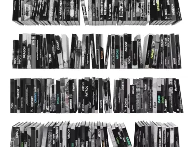 Books 150 pieces 3-2-3 Low-poly 3D model