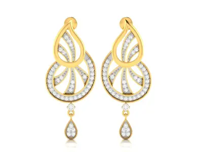 Diamond Earrings 3D print model