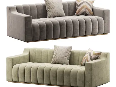 Room Simple Couch Chesterfield Fabric Sofa 3D model