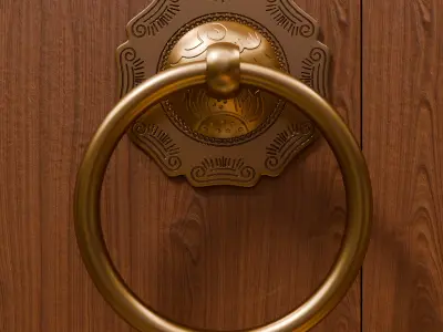 Chinese Style Vintage Door Knocker 6- High Poly 3D Model 3D print model