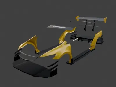 FD2 WIDEBODY KIT BY Bing Garage Low-poly 3D model