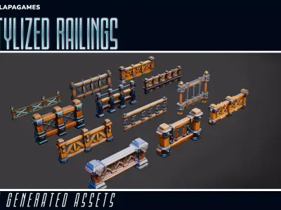 Stylized Railings 3D model