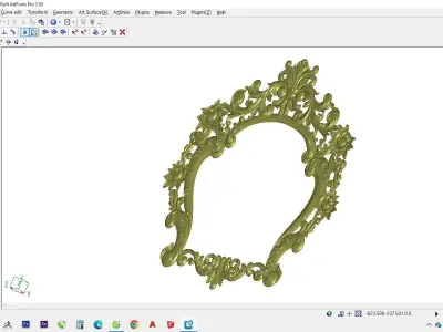 Classic mirror frame wood carving interior luxurious 3D model 3D model