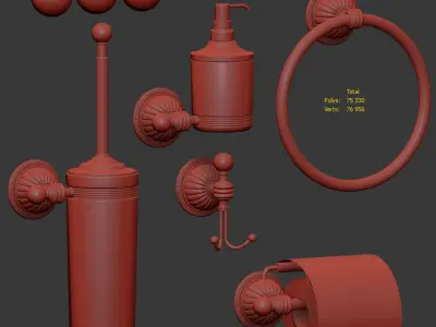 Hermitage Bathroom Accessories by Boheme 3D model