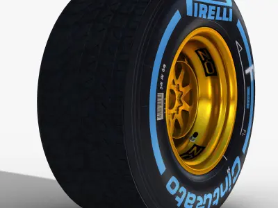 E23 Wet front tyre Low-poly 3D model