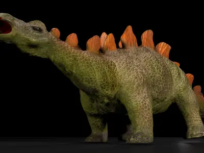 Stegosaurus herbivorous dinosaur Low-poly 3D model