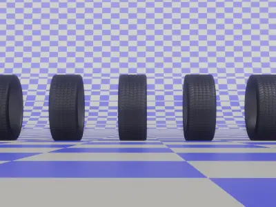 5 Tires Kit 3D model