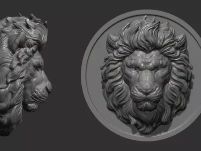 Lion gloomy 3D print model