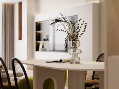 Modern living room dining room interior scenes 237 3D model