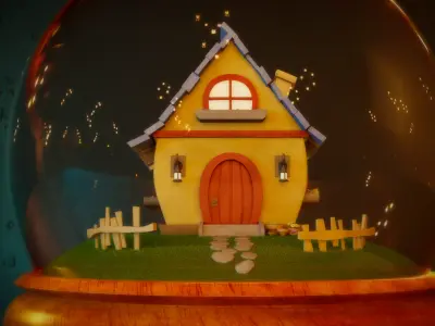 Snow Globe - Little Cartoon House 3D model