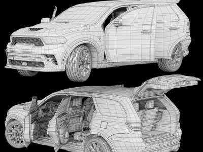 AVE DODGE DURANGO SRT HELLCAT 2021 PBR UNREAL ENGINE Low-poly 3D model