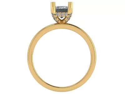 radiant under halo solitare ring  3D print model