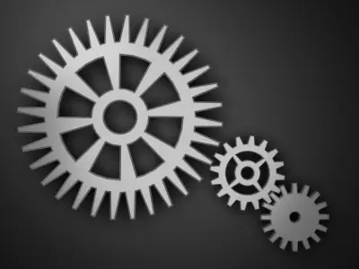 Gear - simle hard surface models of cogwheels Low-poly 3D model
