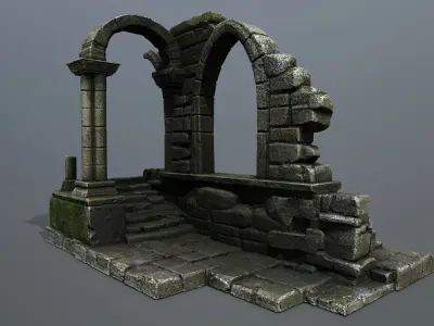 Ruin Gate Low-poly 3D model