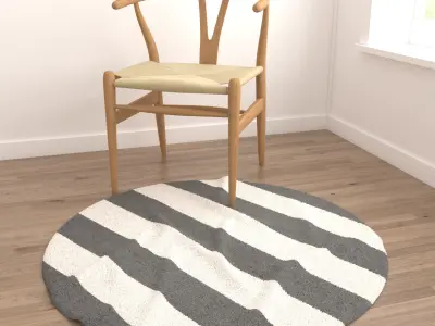 Round Rug Set 262 3D model