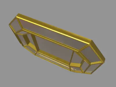 Gold Antique Mirror 01 Low-poly 3D model