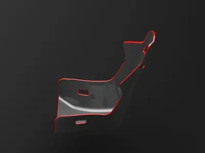BLACK AND RED RACING SEAT 3D model