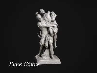 Enee and Anchise statue Anchise Low-poly 3D model