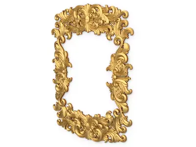 Plaster decorative frame wall ornament onlay 02 3D print model