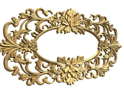 Plaster decorative frame ornament 23 3D print model