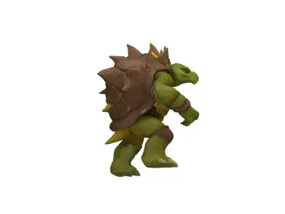 Turtle Warrior 3D Model  Armored Reptile Fighter 3D model