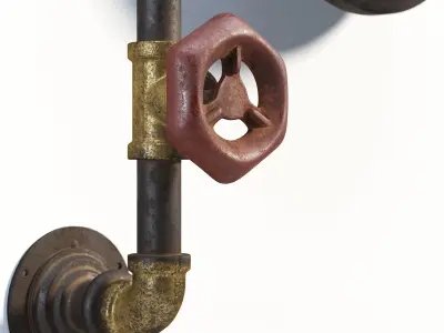 Factory Pressure Gauge Clock 3D model