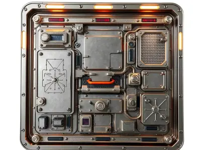 Futuristic Control Panel model pack Low-poly 3D model