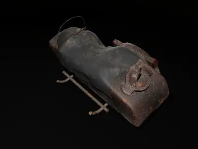 Sidecar old rusty motorcycle Free low-poly 3D model