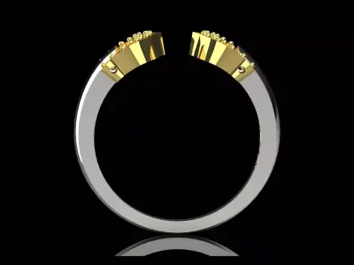 Two-tone Gold STL 3dm Ring with Open Cut Diamonds Model jr00199 3D print model
