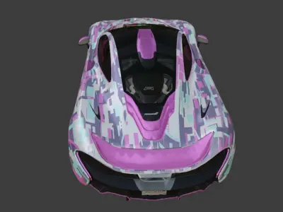 McLaren P1 Fantasy Pink pubg Low-poly 3D model