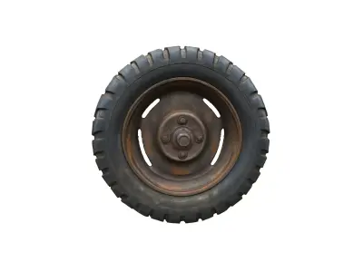 Rusty Wheel and Tire 3D model